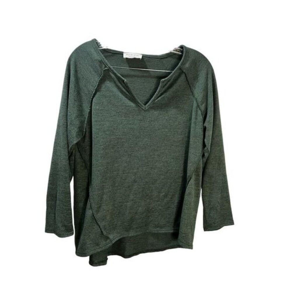 LAVENDER FIELD V Neck Long Sleeve Sweater Shirt‎ Small